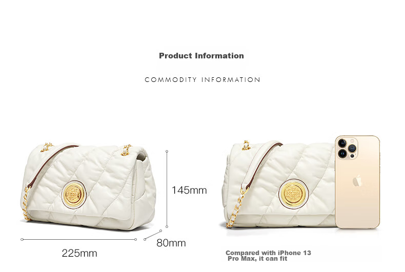HR Handbag, Women's Shoulder Crossbody Bag, Small Soft Leather Quilted Pillow Bag, Birthday Gift 10