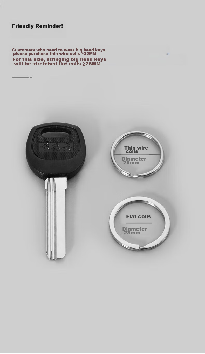 Laiben Stainless Steel Key Ring, Flat Key Ring for Car Keys, Round Large And Small Flat Rings, Thickened Accessories 4