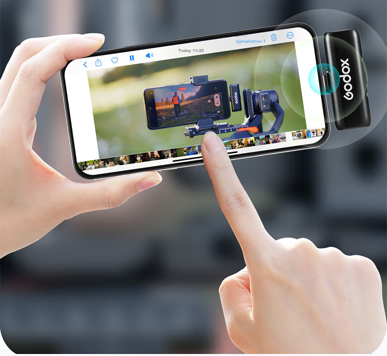 Godox WES Wireless Microphone, Portable Clip-On, for Outdoor Interviews And Recording, Suitable for Various Streamers And Live Broadcasts, Noise Reduction Sound Card, One-To Lighting Versio 10