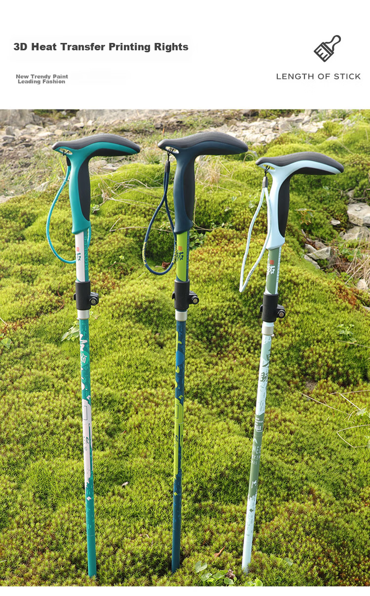 Pioneer Tianlangxing 9 Series Trekking Pole with Bent T-Handle, Carbon-Aluminum Alloy, Elderly Walking Stick, Dongfang Zhibai 14