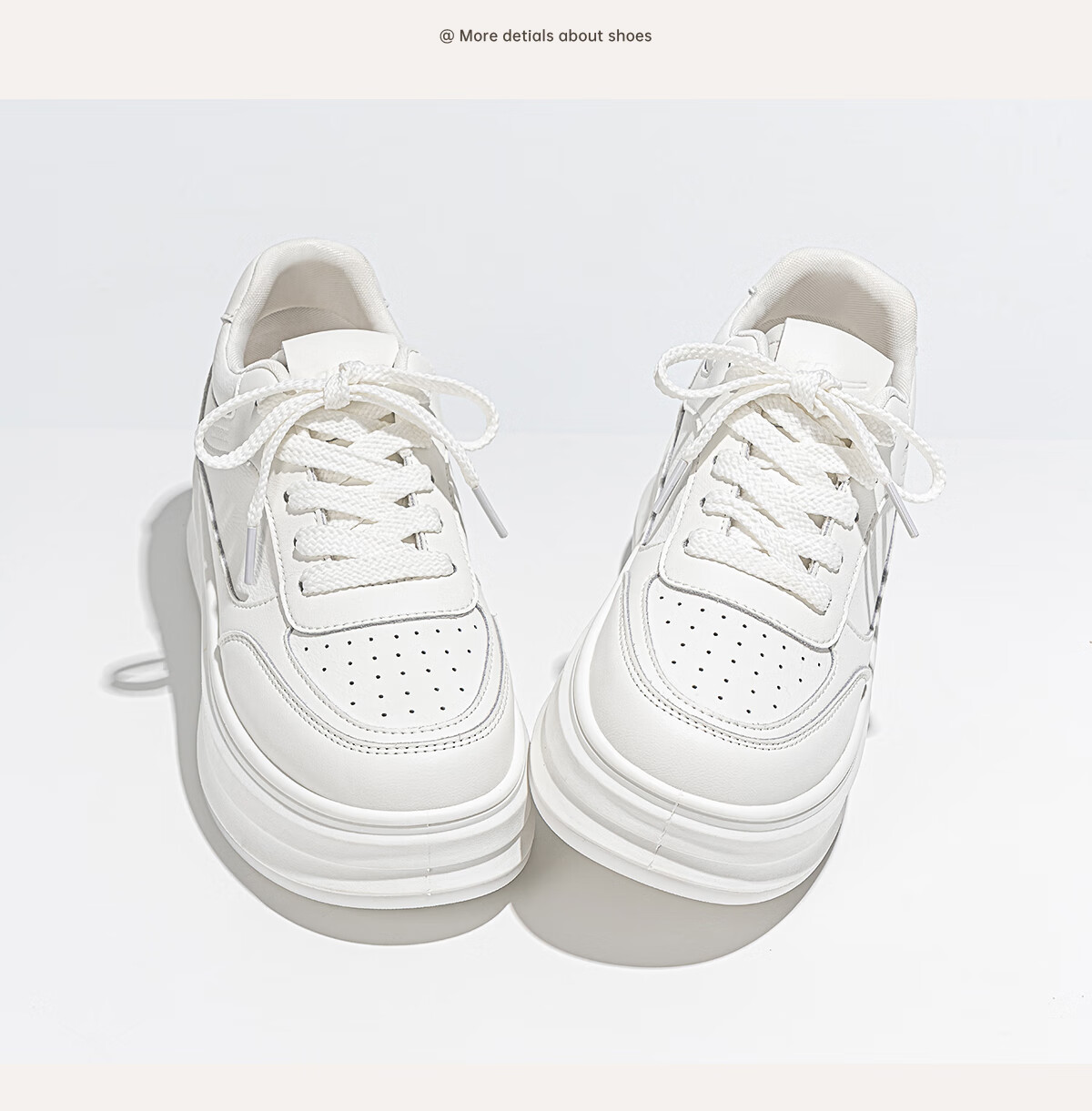 Warrior Women's Autumn Casual Fashion Platform Thick-Soled White Sneakers, Height-Increasing Sports Shoes, Size 40 16