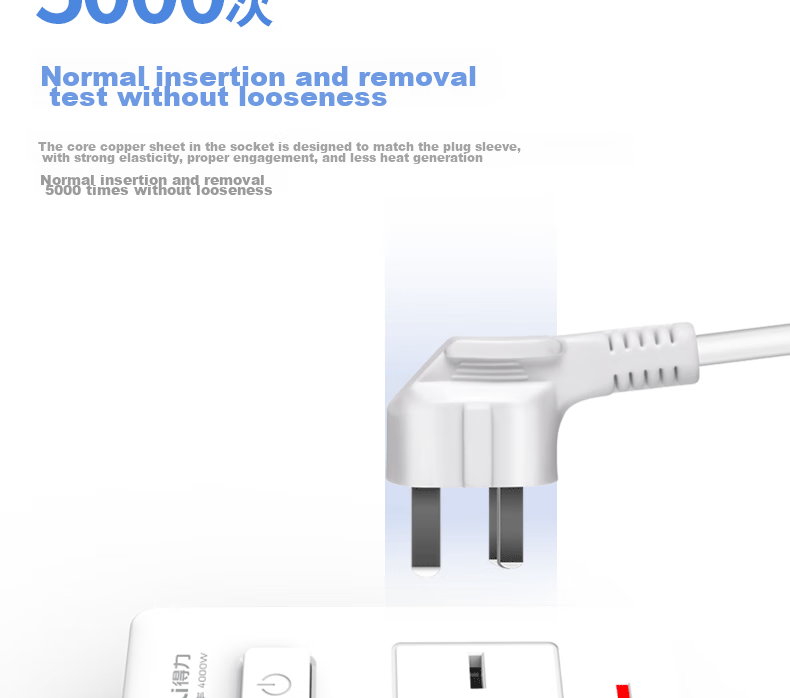 Deli 16A High-Power Socket, 4kW Air Conditioner Socket/power Strip/extension Cord/power Bar/terminal Block, 2 Outlets, Master Switch, 1.8 Meters (With 16A Converter), LX223S 8