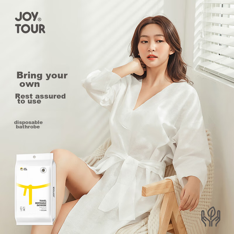JOYTOUR Disposable Bathrobe, No-Wash Pajamas, Hot Spring Beauty Salon Bathwear, Travel Portable Essential, White Universal