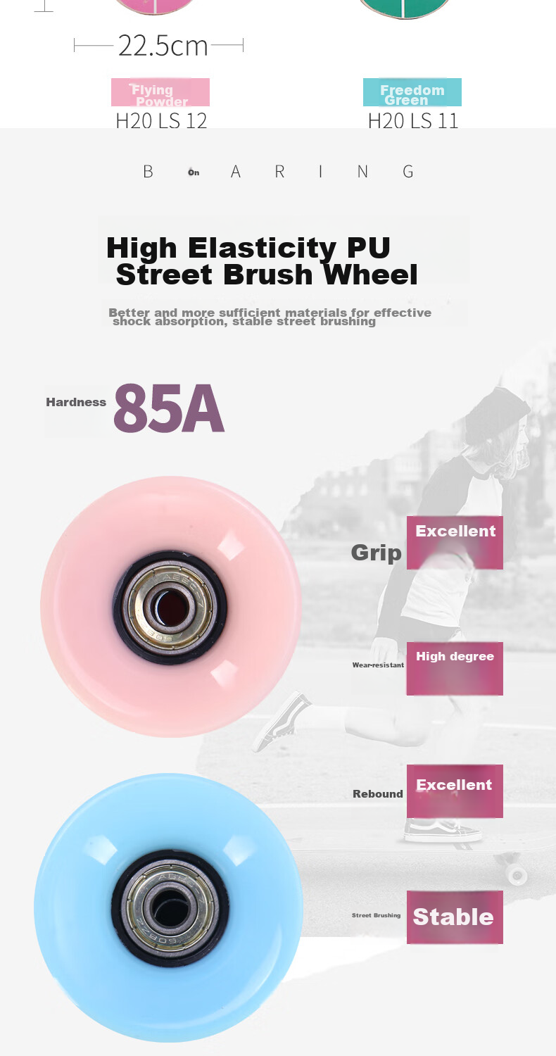 HEAD Skateboard Longboard Professional Board for Adults, Flat Flower Design for Men, Women And Children, Gift for Beginners, Entry-Level Road Skateboard, Street Skateboard, Commuter Skateboard 6