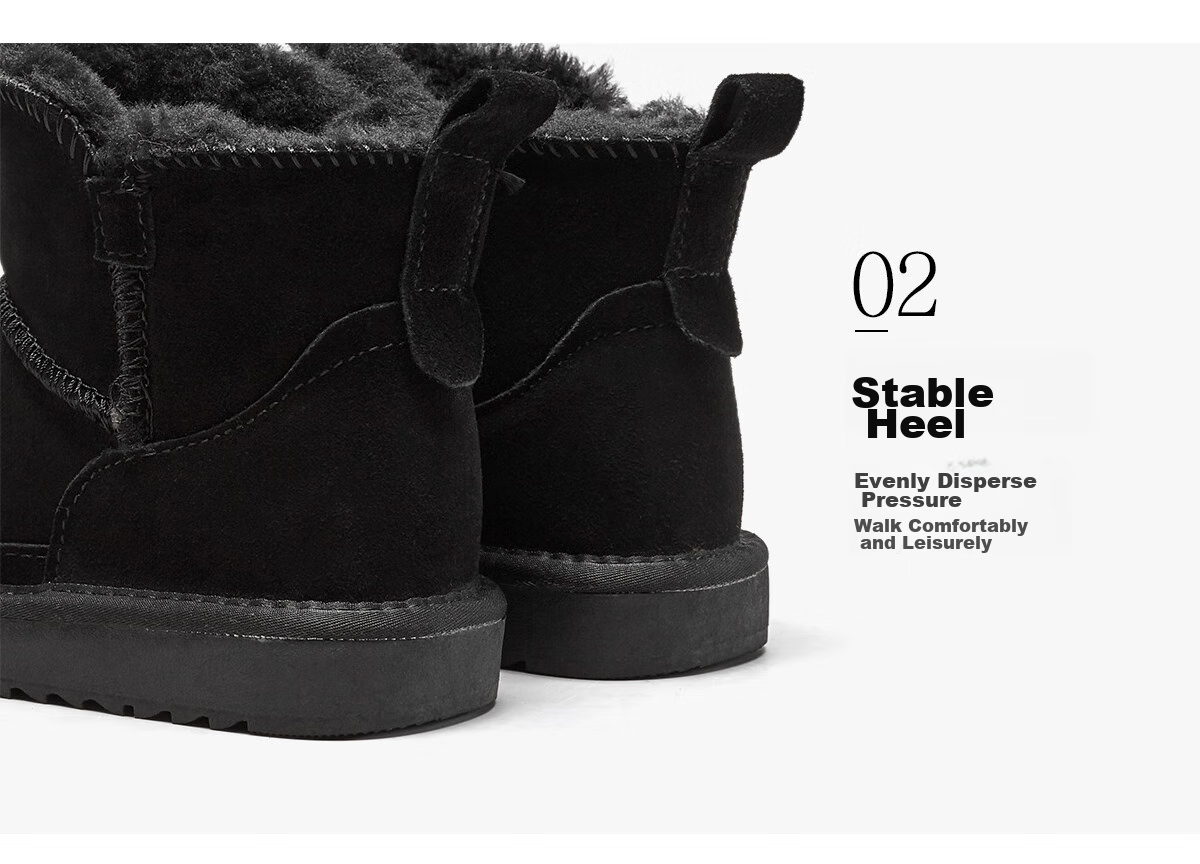 Yierkang Women's Short Snow Boots, Fleece-Lined Warm Bread Shoes, 26322W, Black, Size 36 8