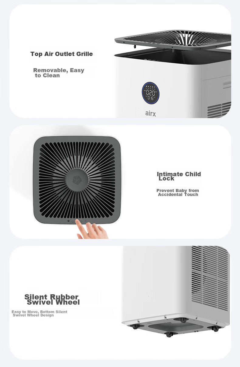 Airx Air Purifier Removes Formaldehyde And TVOC [Removes Pollen Allergens], Antibacterial Air Purifier Removes Influenza, Smog, Odors, Formaldehyde, Digital Display Purifies Multiple Pollutants A10SE 33