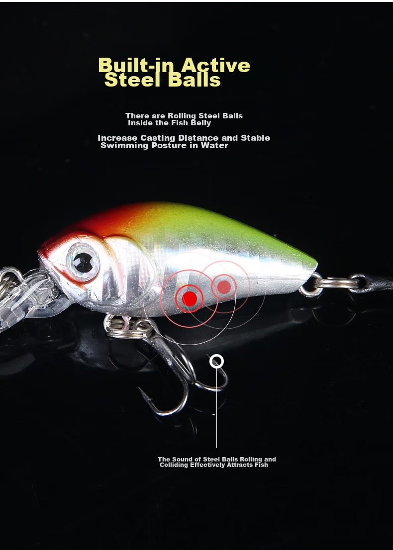 Xionghuo Lure Minnow Artificial Bait, 5 Pieces, 7.8g Slow Sinking Floating Minnow Set, for Freshwater And Saltwater, Lifelike Fish Bait 3