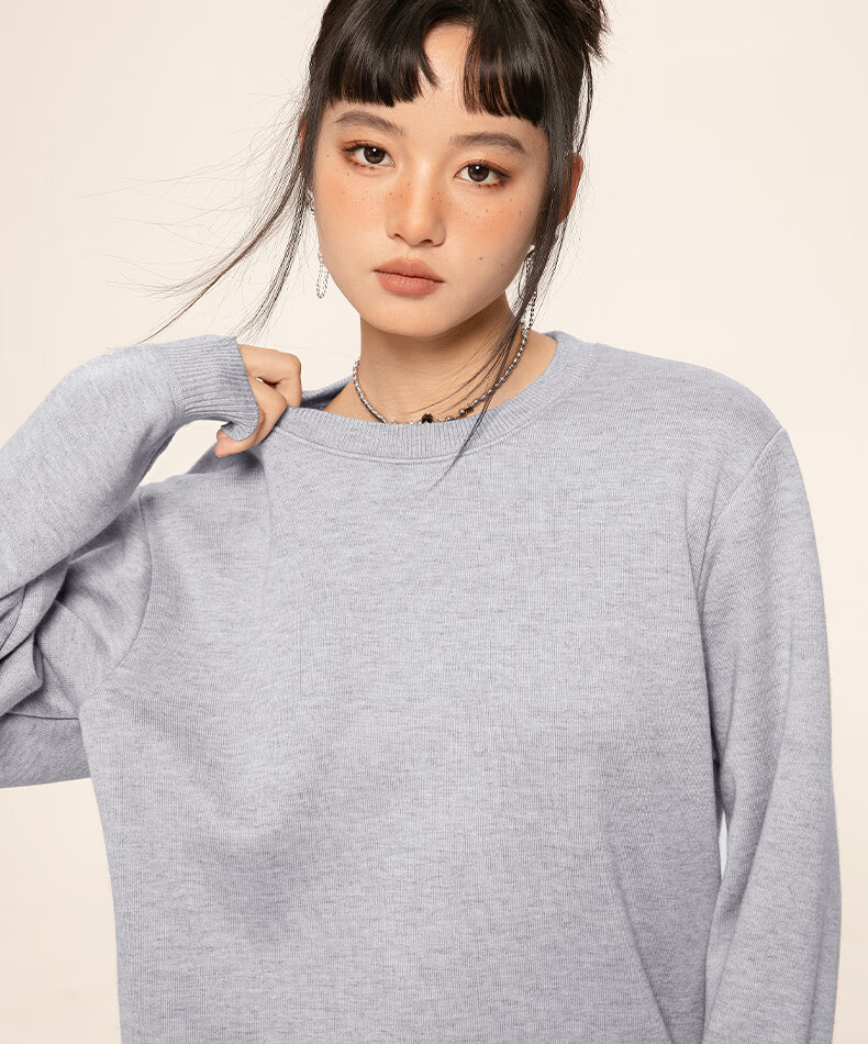 GENIOLAMODE [Endorsed by Ao Ruipeng] Men's Winter Warm Round Neck Base Layer Knit Sweater Khaki L 4