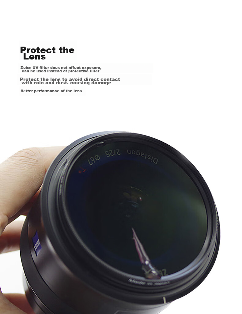 ZEISS UV Filter for Canon And Nikon DSLR Camera Lenses, 55mm Universal Protective Filter for Sony And Fuji Cameras, T* Multi-Coated High-Transparency Glass, Original Import 7