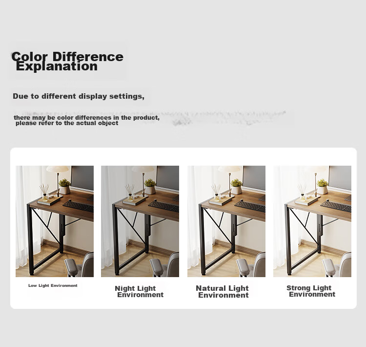 Yicainianhua Foldable Desk, No Installation Required, Study Table for Bedroom Or Living Room, Writing Desk for Office Or Computer Use, Small Student Desk 1215 28