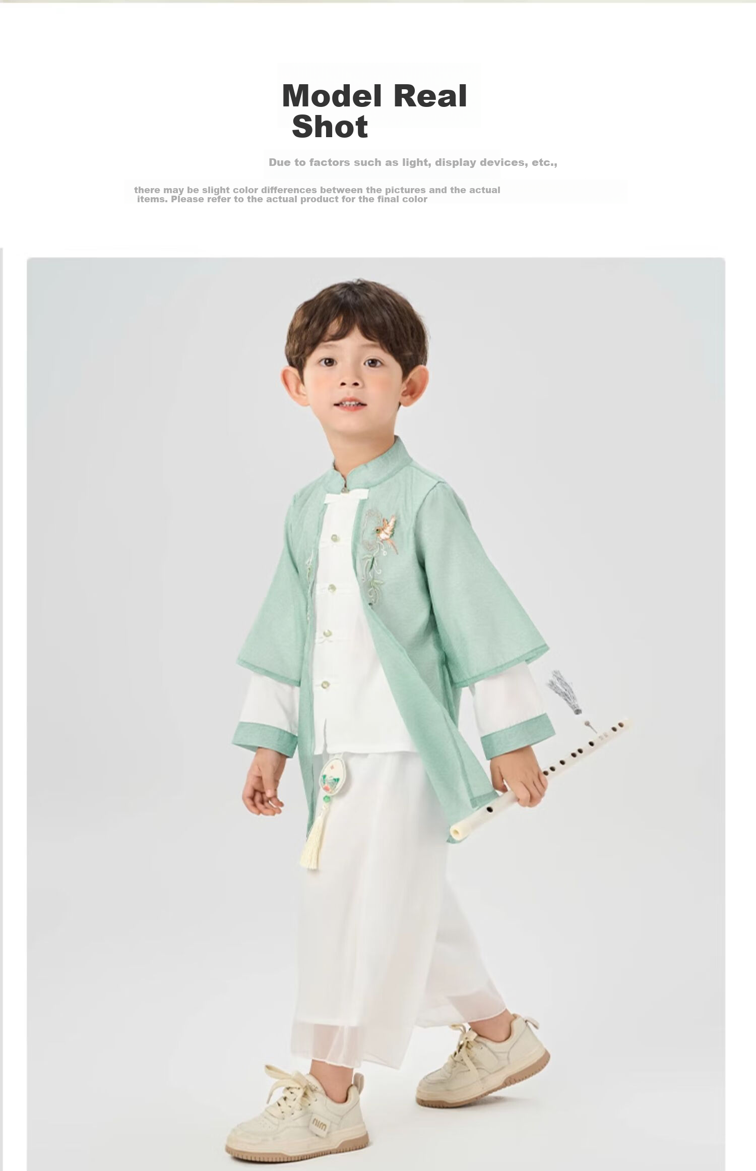 Luomeng Children's Hanfu Boys' New Chinese-Style Tang Suit Traditional Costume Set Performance Outfit Green 140 6