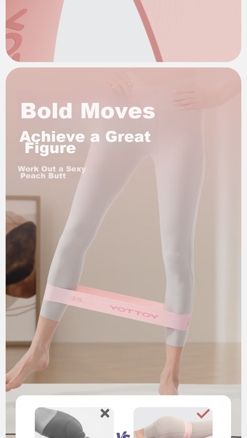 Yottoy Yoga Resistance Loop Exercise Band Resistance Band Hip Strength Training Stretching Resistance Band Training Hip Circle 8