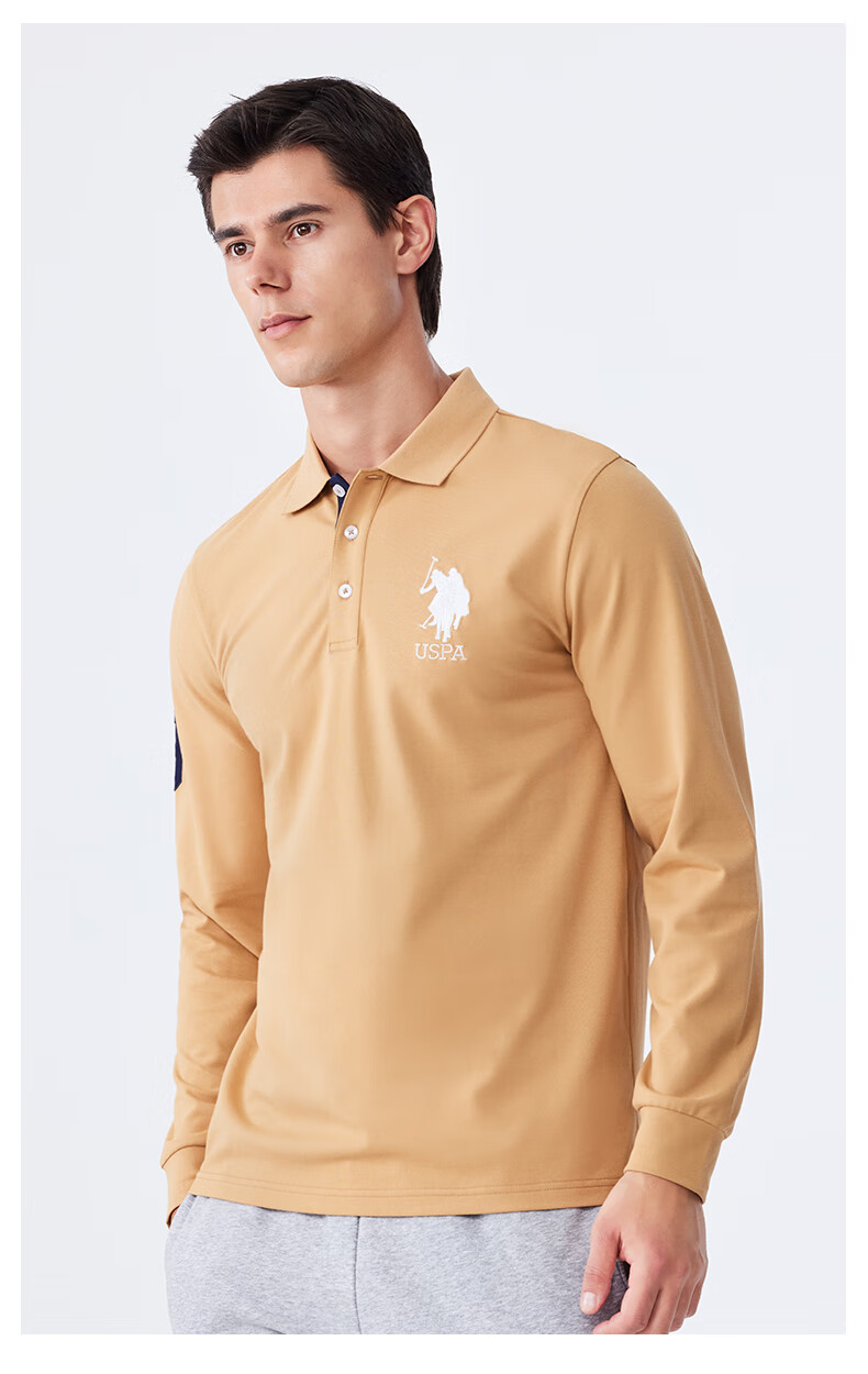 U.S. POLO ASSN. Men's Polo Shirt with Collar, Autumn Business Casual Long-Sleeve T-Shirt, American-Style Loose Top for Men, Navy Blue, Size L 15