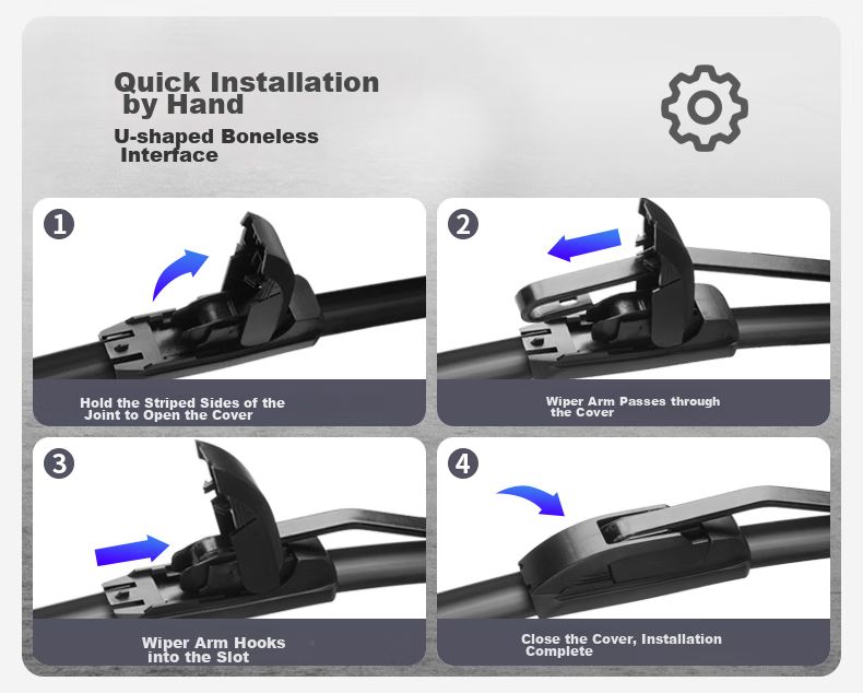 Deyun Boneless Car Wiper Blades, Quiet And Wear-Resistant Rubber Strips, Great Wall Haval 2011 to 2016 Models, Original U-Shaped Interface 9