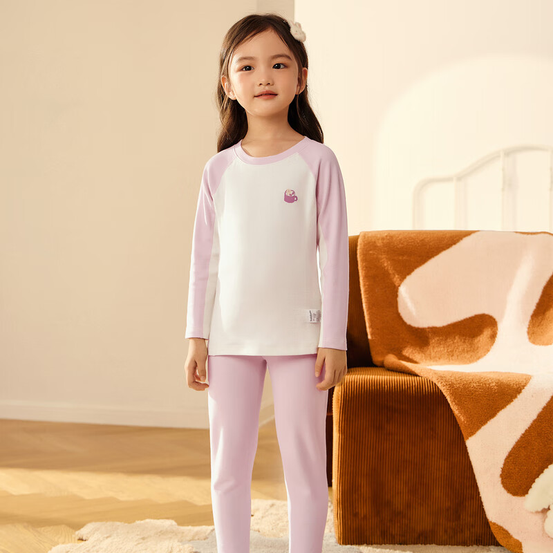 BALABALA Children's Thermal Underwear Set, Winter Thickened Girls' Baby Autumn Clothes And Pants, Boys' Base Layer Inner Wear, Heat-Generating Pajamas
