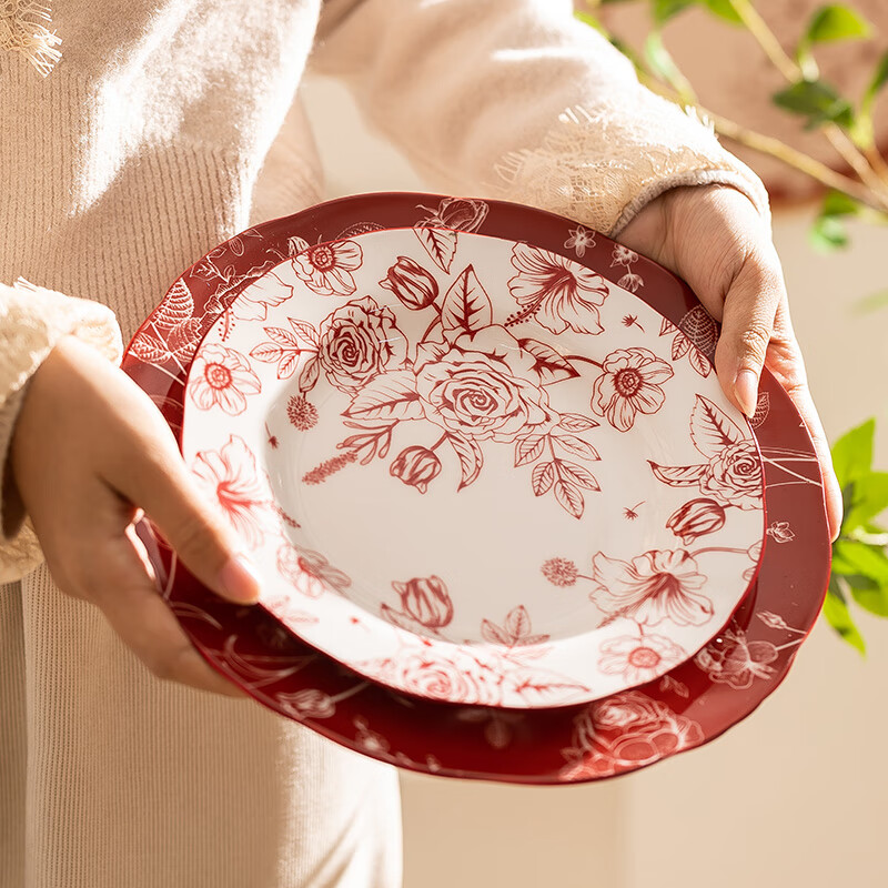 KANGMO Tableware Set, New High-Quality Wedding Gift for Home Use, Ceramic Bowls And Plates, Complete Set of Millennium 18 Pieces