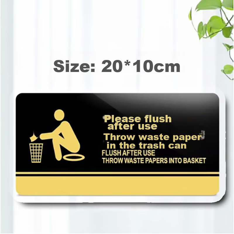 Yijuzhangning Acrylic Sign, Bathroom Indicator Sign, Please Flush After Use, 20*10cm