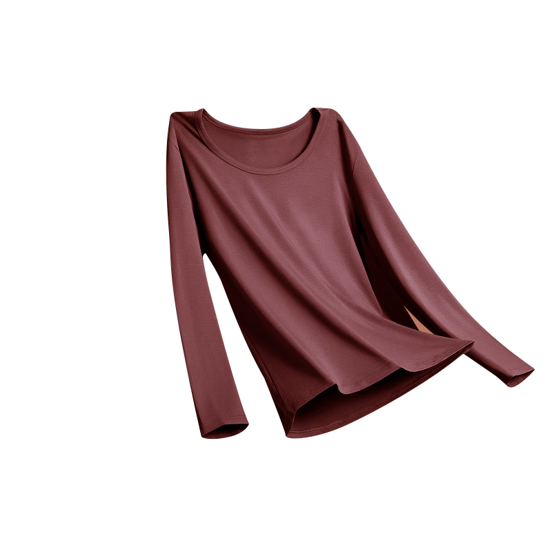 MiiOW Thermal Fleece Heating Warm Underwear Men’s Couple Modal Ultra-thin Slim Base Layer Autumn Shirt and Pants Set Red L