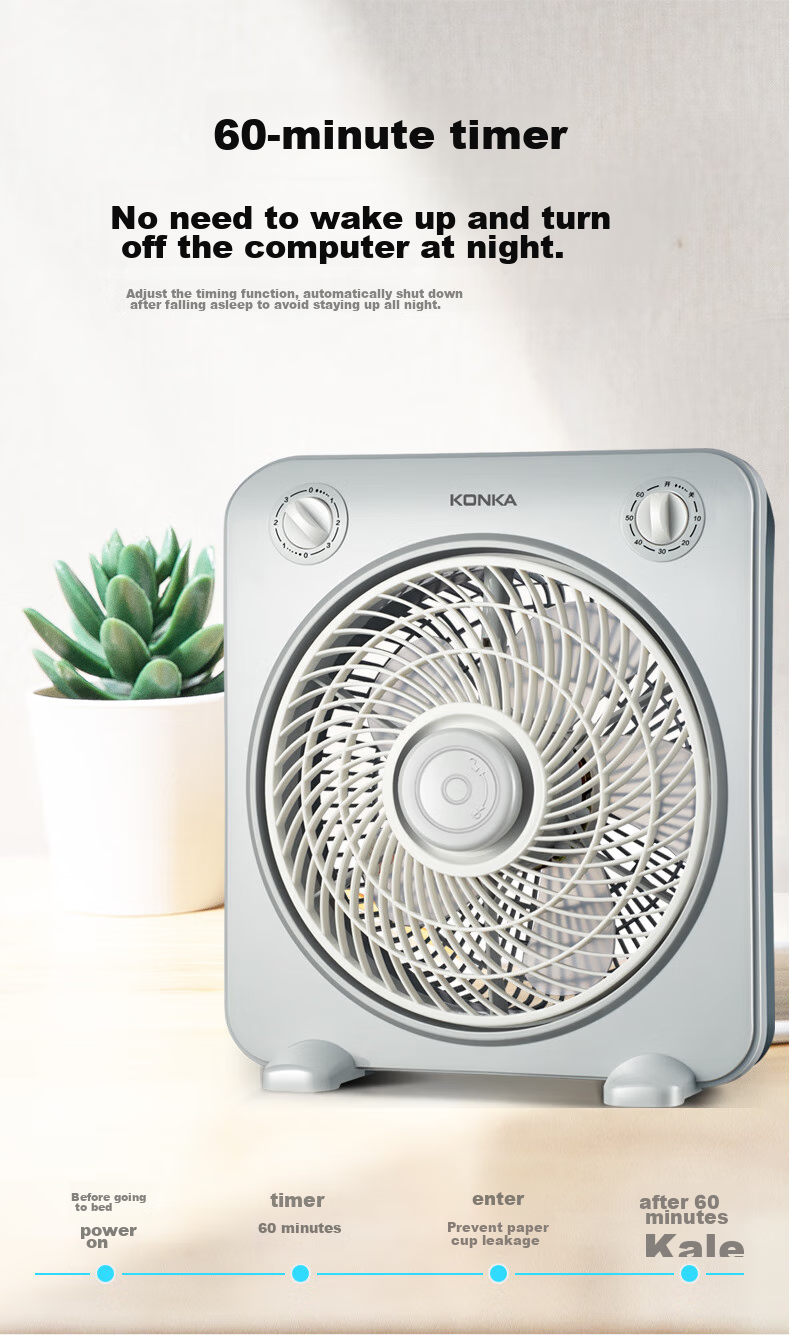 KONKA Household Fan, Dormitory Electric Fan, Oscillating Fan, Extended Power Cord, Table Fan, Desktop AC Fixed-Frequency Small Fan KF-25HY37 Extension Cord 7