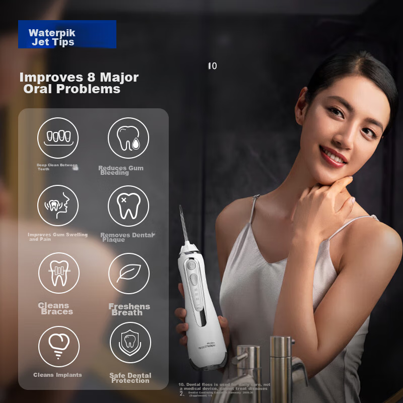 WaterPik [Premium Quiet] Medical-Grade Water Flosser GS9L Portable Oral Irrigator for Home Use, Dental Cleaning Device, Teeth Washer, Birthday Gift