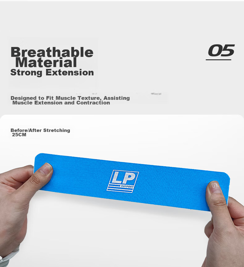 LP Pre-Cut Kinesiology Tape for Knee, Ankle, Marathon, Badminton, Muscle Support Tape 7010CK Skin Color 9