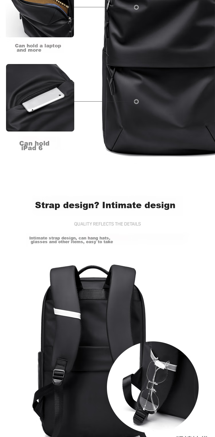 GOLF Backpack for Men, Casual Large Capacity Backpack, Korean Style Trendy Travel Business Bag, 15.6-Inch Laptop Backpack for Students 7