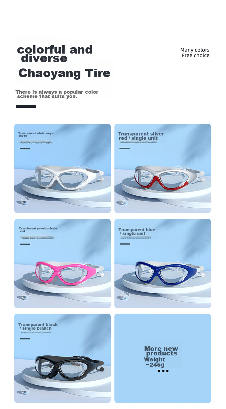 Jiehu Swimming Goggles, High-Definition Anti-Fog Glasses for Nearsightedness, Waterproof Diving Goggles for Men And Women, Adult Clear Lens Protective Eyewear 14