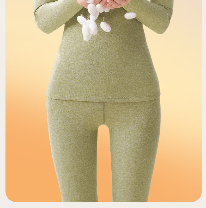MiiOW Thermal Cashmere Silk Underwear Set Autumn Winter Thickened High Neck High Waist 2025 New Style 21
