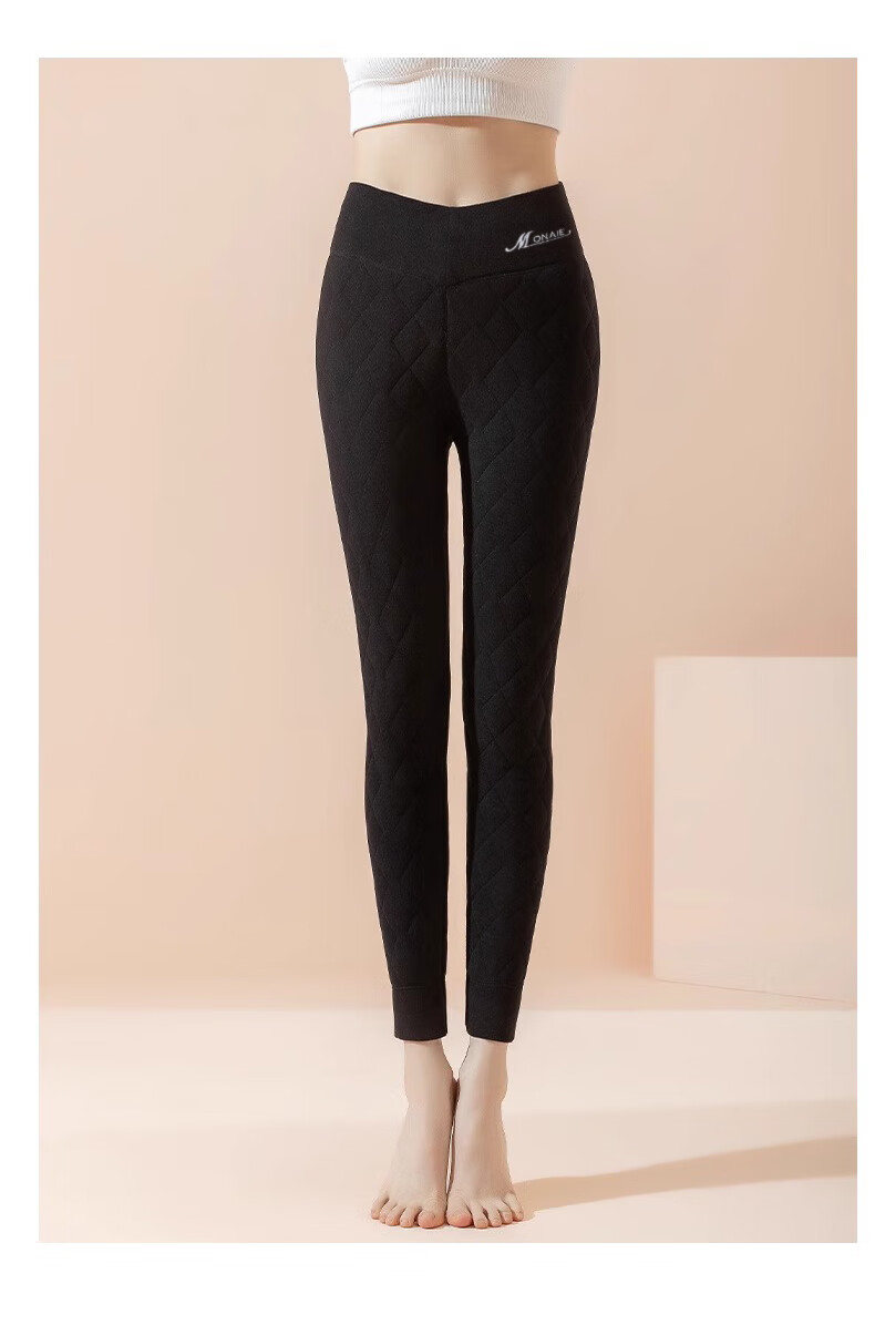 LangSha 25 Years Autumn/Winter New Women's Wool Thermal Pants Inner Wear Plus Velvet Thickened Cotton Pants Autumn Pants Large Size High Waist Leggings 7
