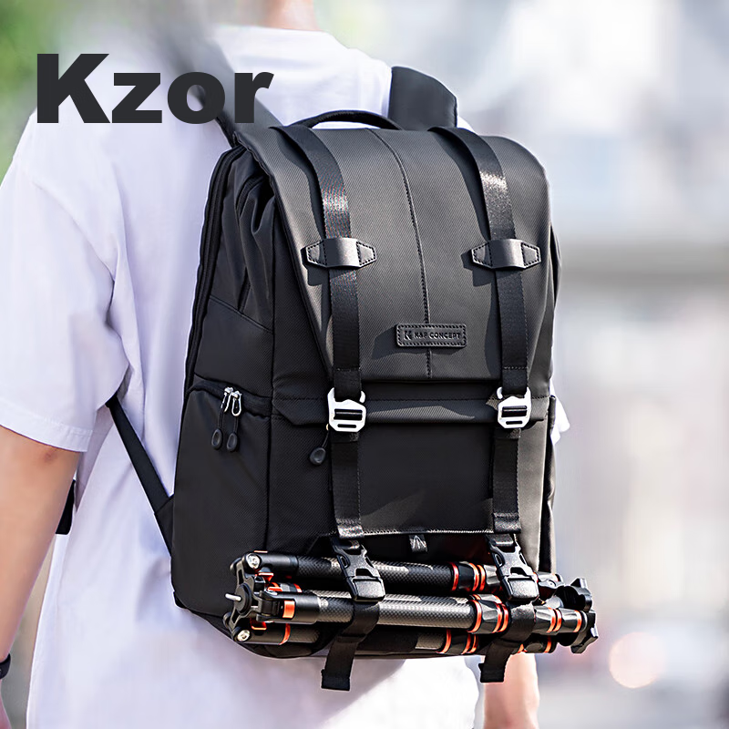 Zhuoer Color-Block Photography Bag, Camera Backpack, Multifunctional Professional DSLR Photography Bag, Outdoor Bag, Large Capacity, Portable, Multifunctional Lens Backpack