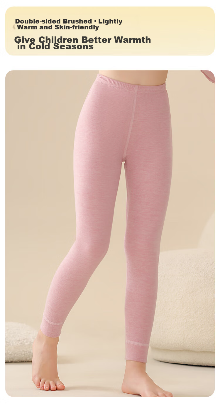 LangSha [Double-Sided Brushed] Children's Thermal Pants, Girls' Autumn Trousers, for Older Kids And Teens, Home Cotton-Padded Pants, School Uniform Essential 9