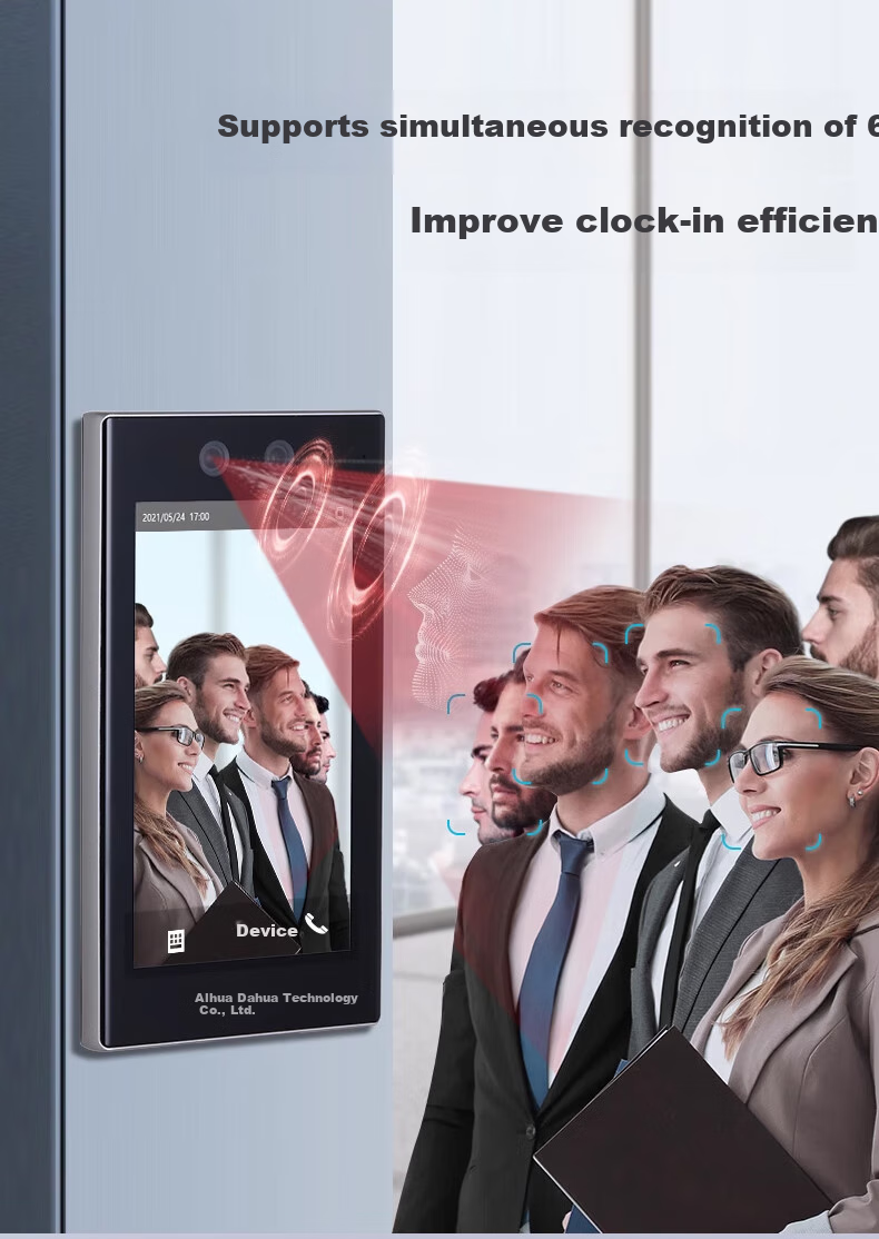 Dahua Facial Recognition Access Control All-In Machine, Enterprise WeChat Co-Branded Time Clock, 7-Inch Touchscreen, Company Face And Card Attendance Machine, Outdoor Waterproof Turnstile K72-W 7