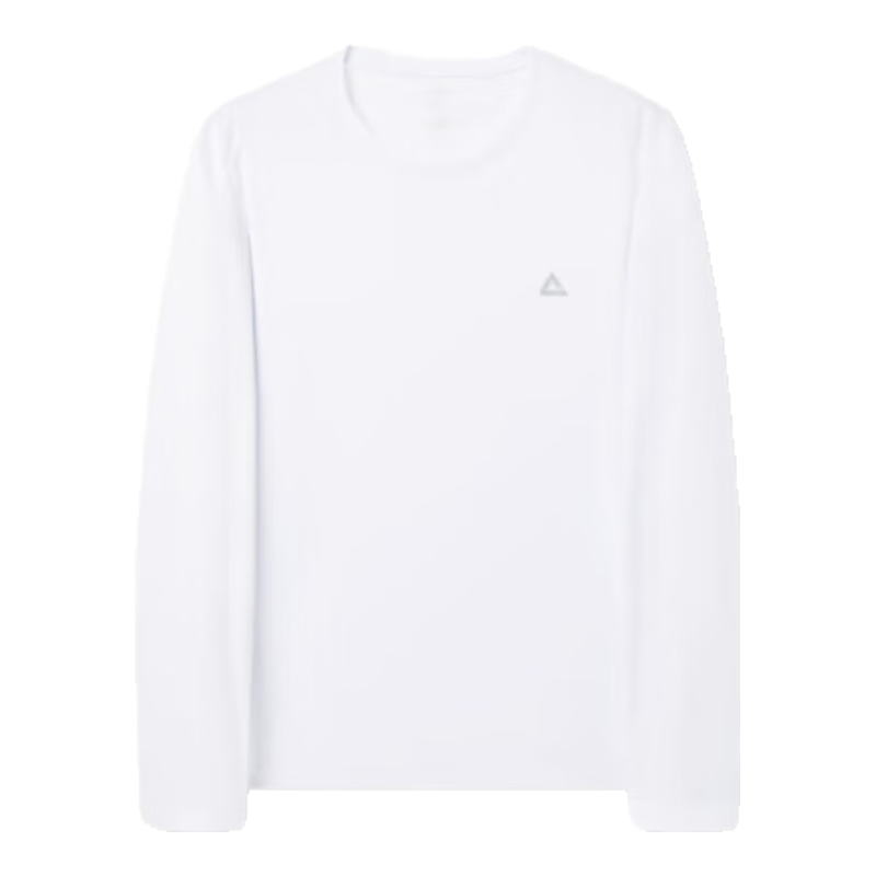 PEAK Sports Sweatshirt, Fitness Wear for Men, Loose-Fitting Casual Round Neck Top, Solid Color, Long Sleeve, without Hood, White, Size L