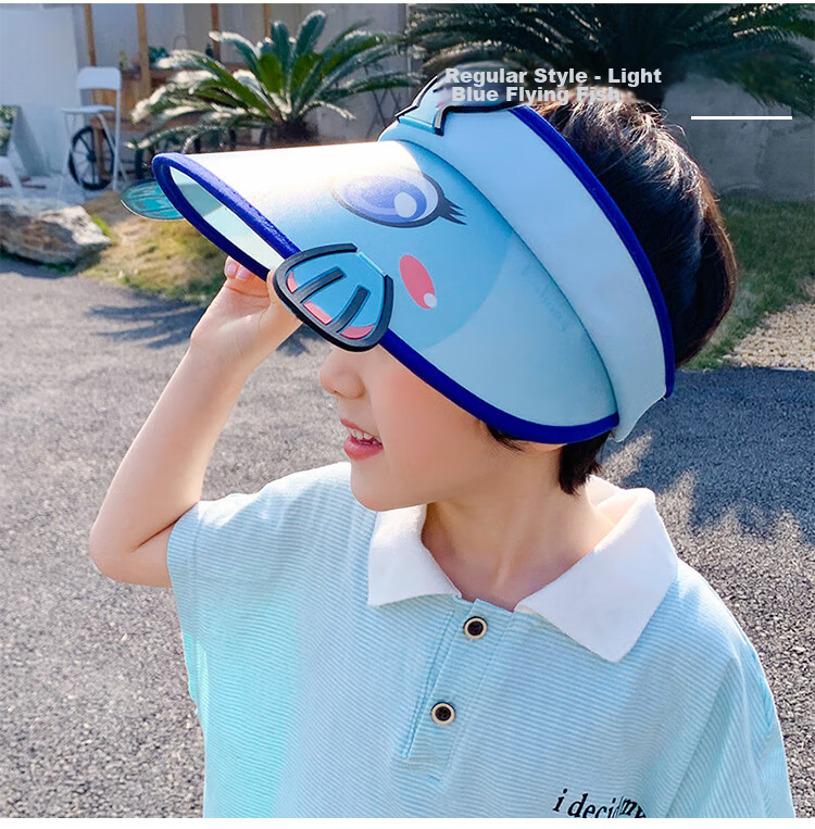 GLO-STORY Solar Fan Hat, Children's Sun Protection Cap, Outdoor Beach UV-Resistant Sun Hat 18