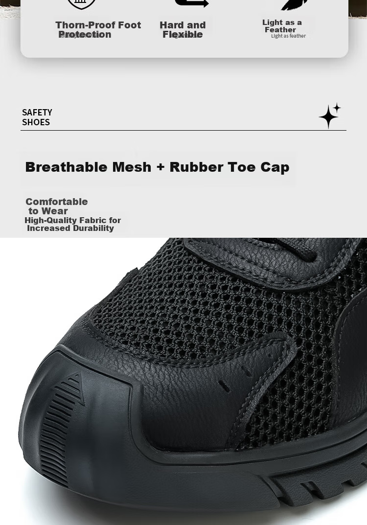 Dinggu Safety Shoes for Men, Anti-Smashing, Puncture-Resistant Steel Toe, All-Season Work Boots 1113heiW41 3