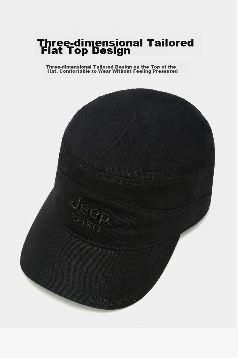 JEEP Men's Flat-Top Cap, All-Season Style, Baseball Cap for Middle-Aged And Elderly, Outdoor Casual Versatile Cap A0293 8