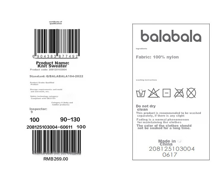 BALABALA Girls' New Chinese-Style Sweater, Children's Knitwear, Spring 2025 Red Sweater Top, 208125103004 19