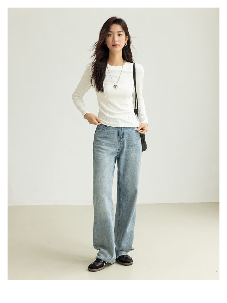 Dme [Soft And Comfortable Inner Layer] Spring And Autumn Versatile Round Neck Base Shirt for Wome 8
