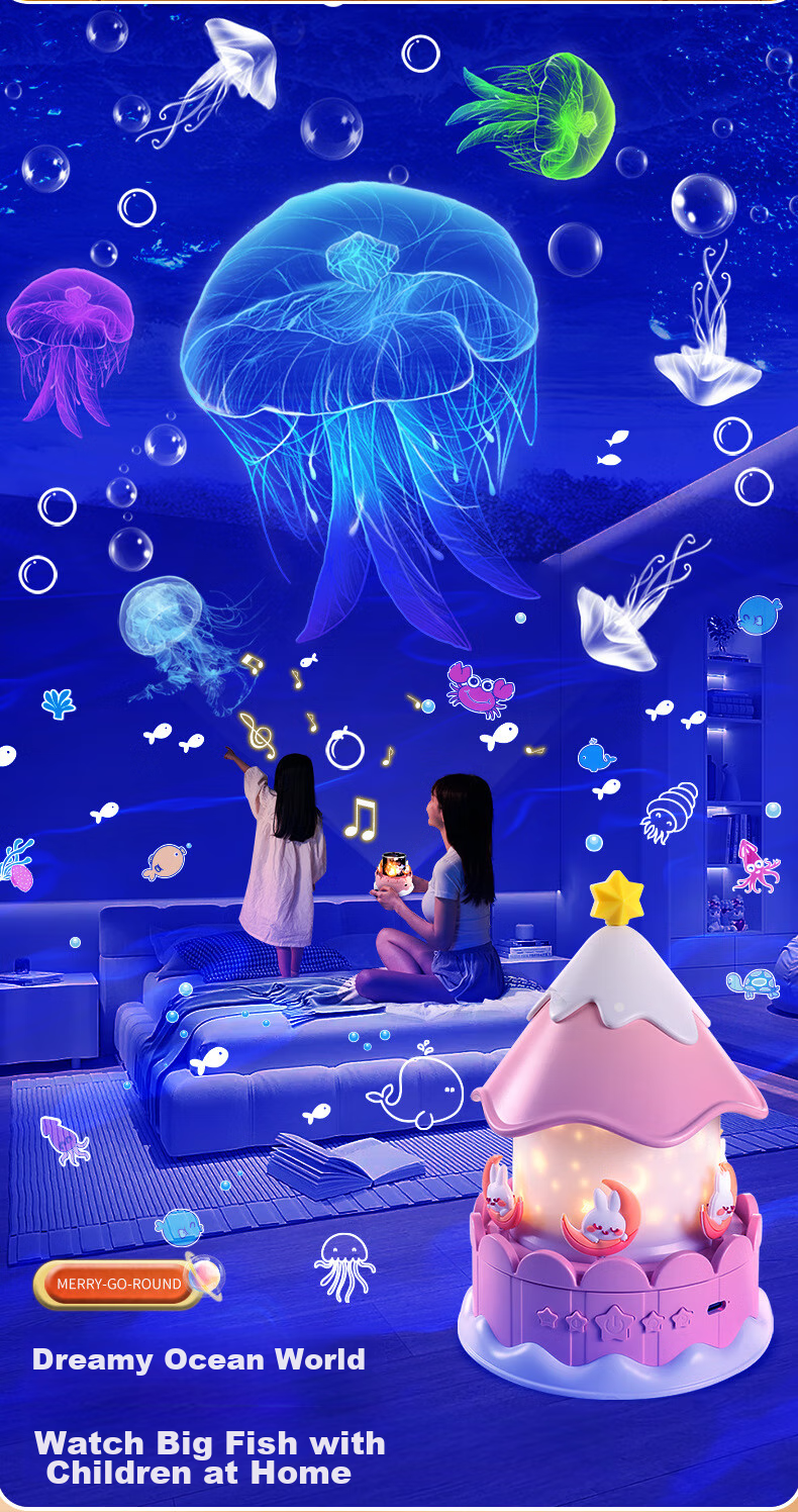 Mixiaoshu Starry Sky Projection Lamp Children's Toy Gift for Girls And Boys Aged 7-14 Birthday Present Music Box with Sound 3