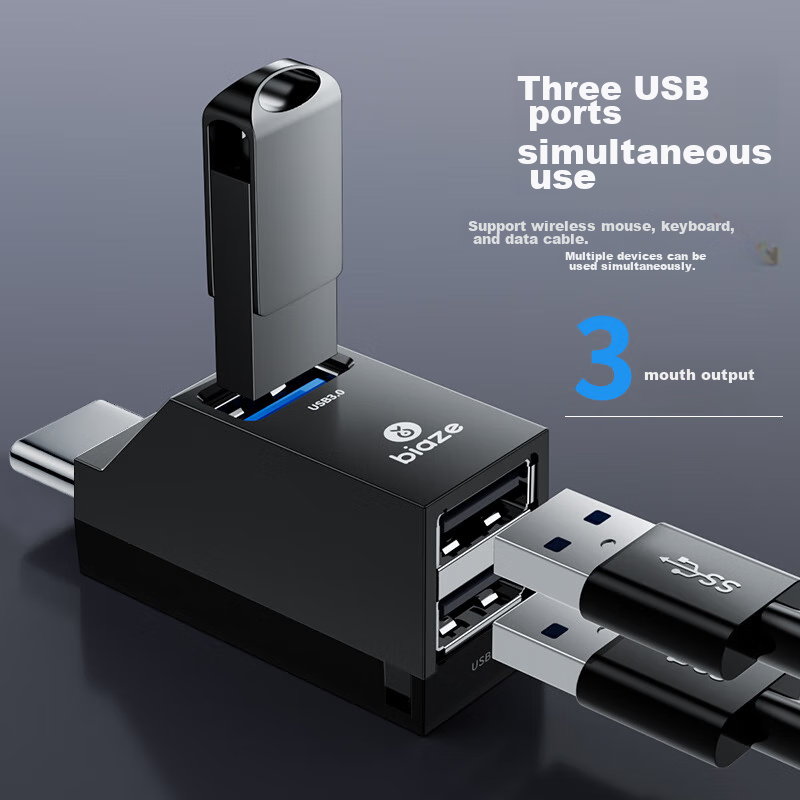 USB-хаб BIAZE Type-C, 3 порта USB 3.0, переходник-разветвитель для MacBook