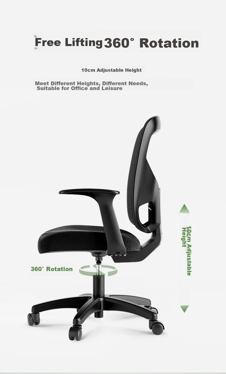 Deli KF255 Ergonomic Office Chair Conference Chair Home Student Study Chair Dormitory Backrest Chair Gray 10