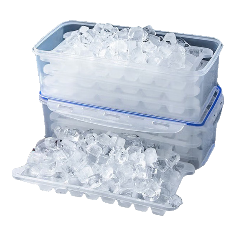 BJ Ice Cube Mold, Ice Tray, Ice Maker Box, Ice Cubes Storage Container, Ice Making Mold, 4 Layers with 144 Grids, Ice Making Tool