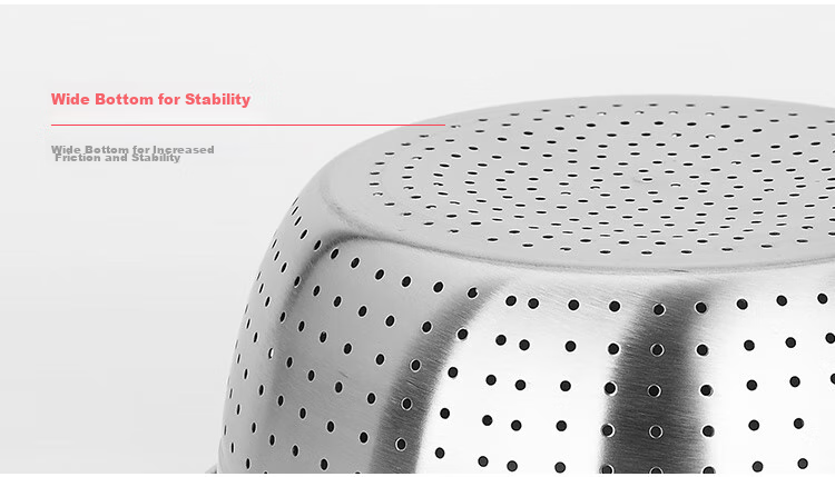 MAXCOOK 316L Stainless Steel Rice Sieve and Vegetable Basin, Thickened Draining Basin for Washing Rice, Vegetables, and Fruits, 28cm MCWA3390 10