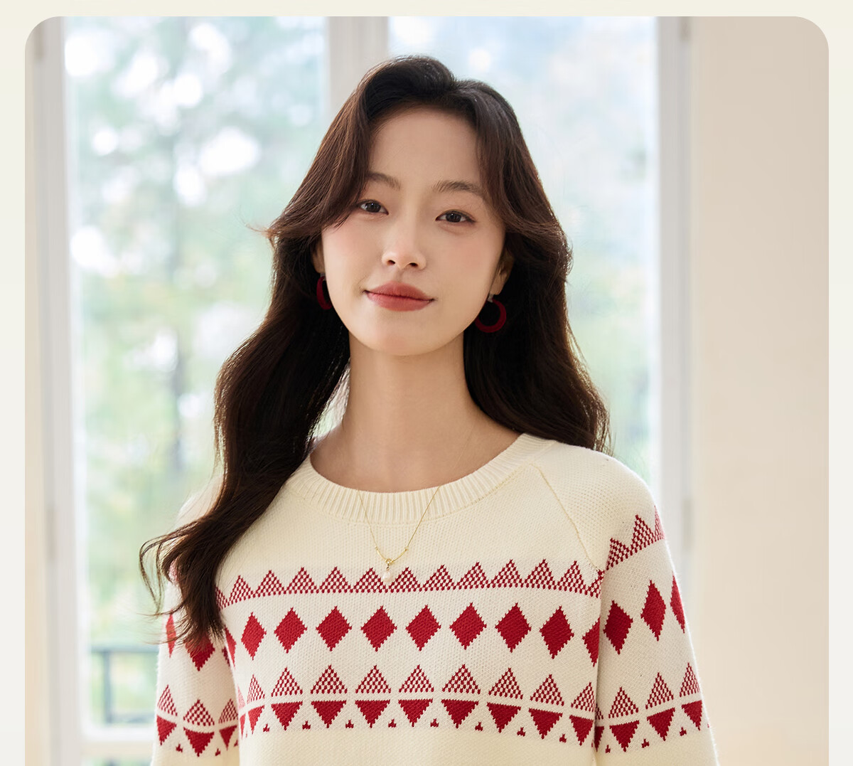 PinCai Knitted Sweater for Women, Round Neck, Retro And Gentle, Suitable for Outdoor Wear, Christmas Style, Lazy And Soft Knit Sweater P144Z9008 17
