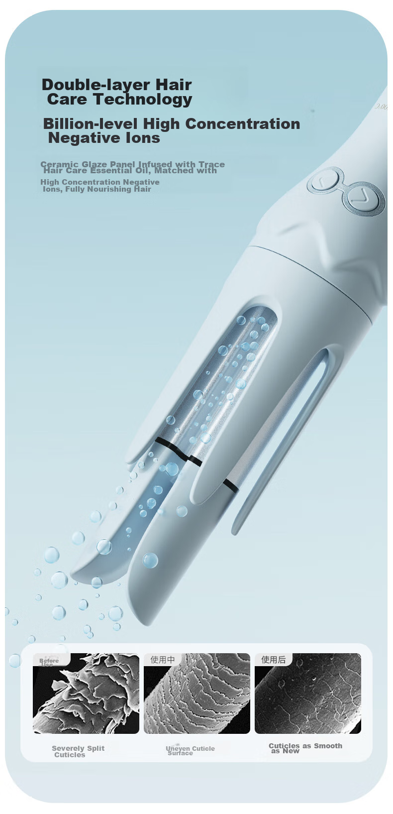 MinHuang 36mm Negative Ion Automatic Curling Iron, Korean-Style Big Wave Curler, Lazy Fully Automatic Curling Iron Hair Curling Tool for Women XN-398 5