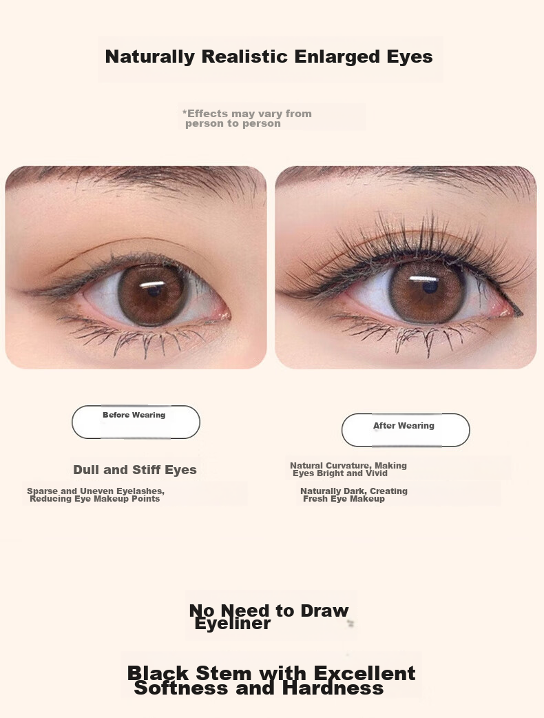 Jianyingshu Natural Dense False Eyelashes 5 Pairs Set, Full-Length One-Piece Lash Extensions, Non-Glue Required 7