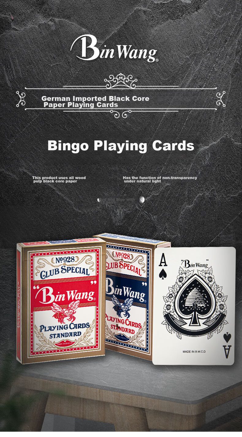 Binwang Playing Cards Wholesale, High-Quality, Economical, Durable Entertainment Poker Cards, Party Games, 8003 [Pack of 10 Decks] 1