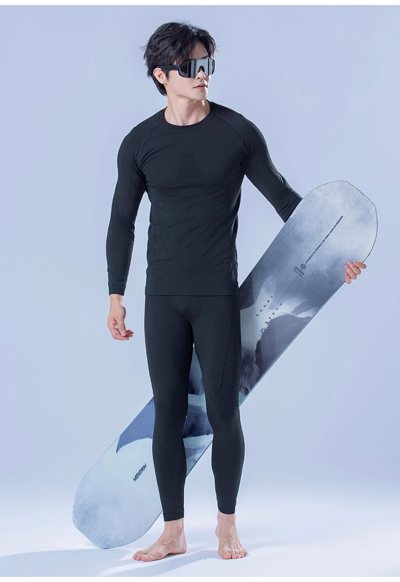 BOPRUIEY Ski Quick-Dry Set Autumn Thermal Underwear for Men and Women, Warm Functional Antibacterial Breathable Sports Base Layer 14