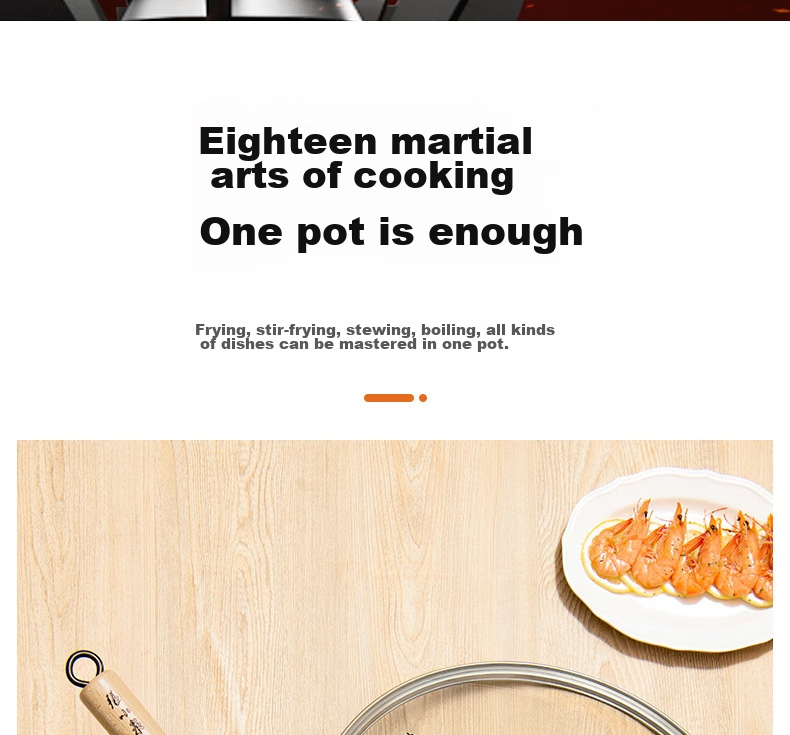 Zhangxiaoquan Uncoated Chinese Stir-Fry Wok, Fine Iron Pot, Hammered Pattern Bottom, Gas Stove Specific Model, 30cm with Lid, C30830300 21