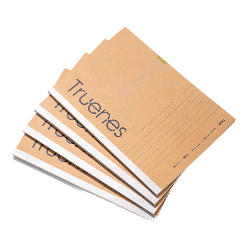 Deli B5/40 Sheets Lined Paper Smooth Writing Pad Soft Notebook for Homework And Notes Office Supplies Single Book WB540-P
